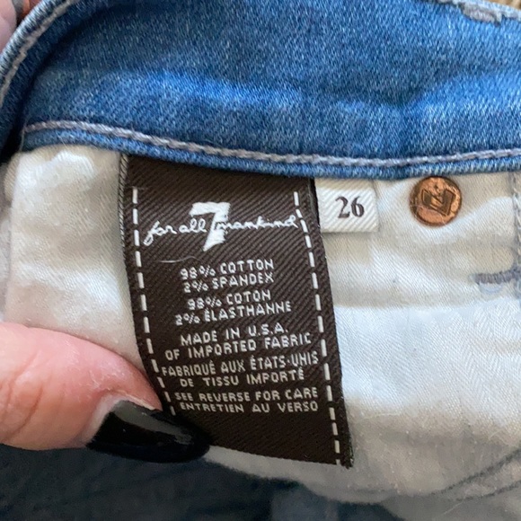 7 For All Man Kind ripped Skinny Jean size 26 - Picture 4 of 4
